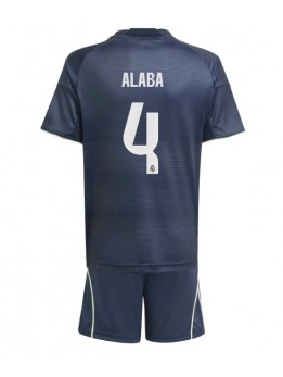 Real Madrid David Alaba #4 Replika Borta Kläder Barn 2025-26 Kortärmad (+ byxor)